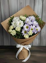 Букет цветов из:  Хризантемы и Розы в Выдрино