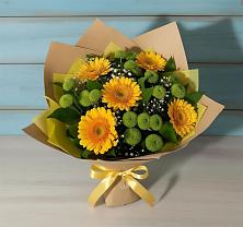 Букет цветов из:  Герберы и Хризантемы в Выдрино