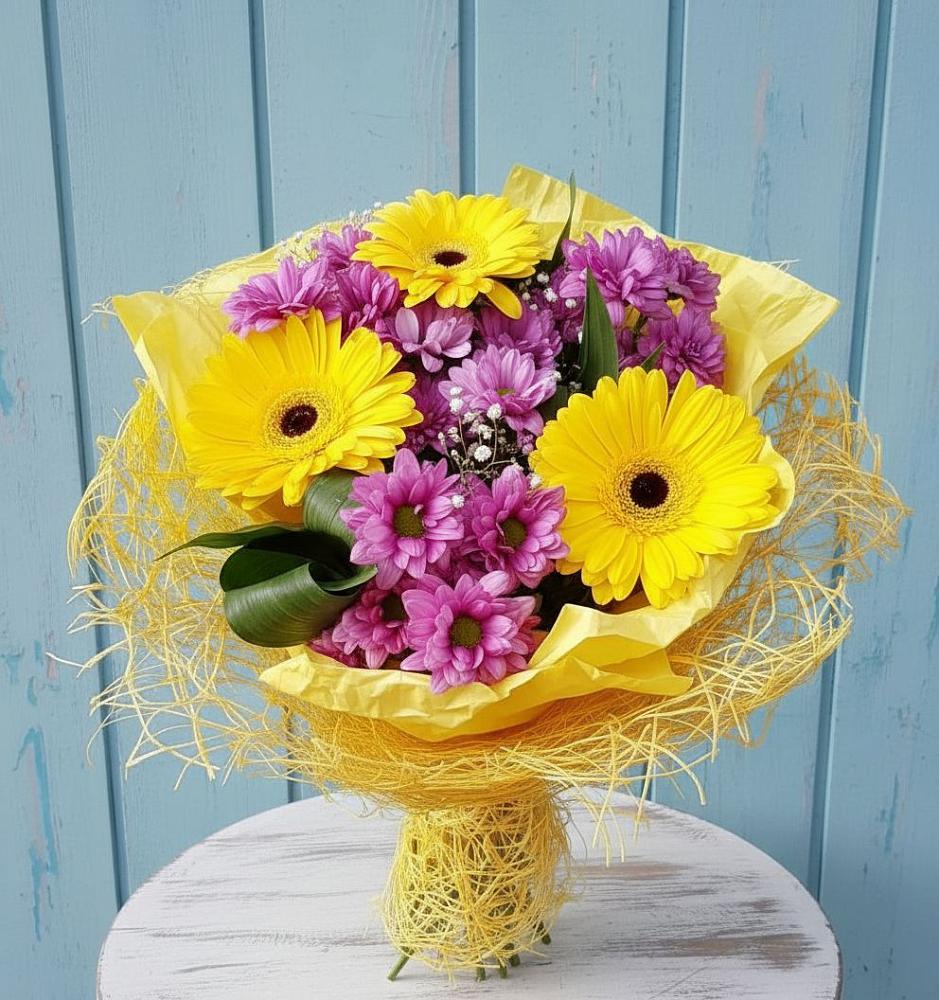 Букет цветов из: Хризантемы и Герберы в Выдрино