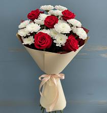 Букет цветов из:  Розы и Хризантемы в Выдрино