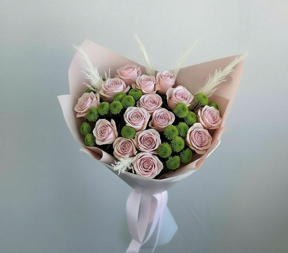 Букет цветов из: Розы и Хризантемы в Выдрино