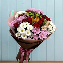 Букет цветов из:  Розы, Хризантемы и Альстромерии в Выдрино