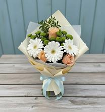 Букет цветов из:  Герберы, Розы и Хризантемы #REPLACE_PRED# Выдрино