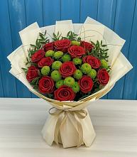 Букет цветов из:  Розы и Хризантемы в Выдрино