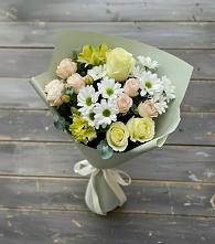 Букет цветов из:  Альстромерии, Розы и Хризантемы в Выдрино